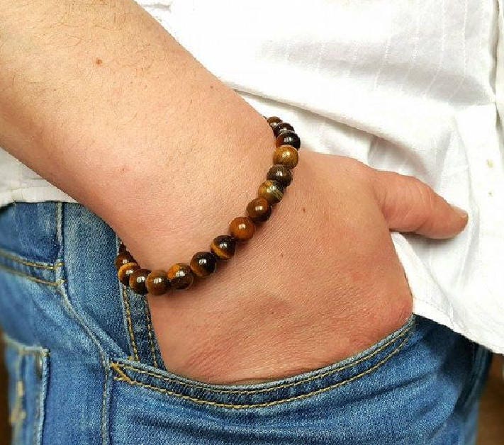 Herrenarmband Mit Tigerauge-stein Herrenarmband Mit Tigerauge-stein von hhippocampe