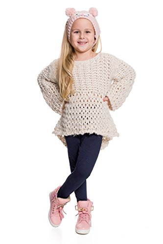 hi!mom Mädchen Winterleggings aus Baumwolle, Thermo atmungsaktive Kinder Leggings, Größe 1-13 Jahre, Dunkelblau, 134 von hi!mom
