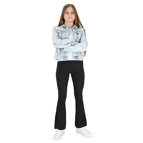 hi!mom Ausgestellte Leggings für Mädchen Kinder Schlaghosen I Legere Tanz Baumwollleggings mit weitem Bein I Dehnbarer elastischer Bund I Ausgestellte Leggings für Mädchen Bootcut-Hosen I 6-13 Jahre von hi!mom