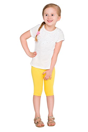 hi!mom - Kinder Leggings mit 3/4-Länge - aus Baumwolle - einfarbig - 2-13 Jahre - Gelb - 2-3 Jahre von hi!mom