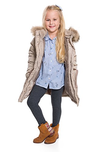 hi!mom Mädchen Winterleggings aus Baumwolle, Warme Thermo Leggings in voller Länge, Größe 1-13 Jahre, Graphitgrau von hi!mom