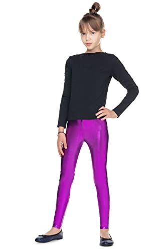 hi!mom Latex-Leggings für Mädchen glänzend Wet-Look Kinderhose Lederimitat Kinder Mädchen Latex Oberschenkelhose Metallic Hose in Trendigen Farben Leggings Voller Länge Bunte Hosen 2-13 Jahre von hi!mom