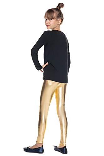 hi!mom Latex-Leggings für Mädchen glänzend Wet-Look Kinderhose Lederimitat Kinder Mädchen Latex Oberschenkelhose Metallic Hose in Trendigen Farben Leggings Voller Länge Bunte Hosen 2-13 Jahre von hi!mom