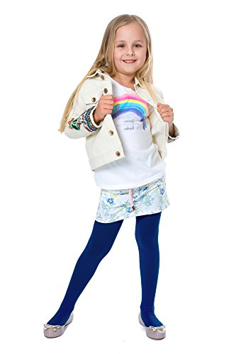 hi!mom Mädchen Einfarbige Mikrofaser Blickdichte Strumpfhose 50 DEN Kinder Weiche Schuluniform Strumpfhose Marine 3/4 Jahre ZUZA von hi!mom