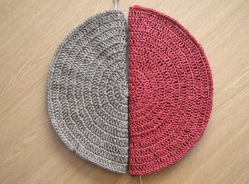 Wassermelonetasseled Abendtasche, Gehäkelte Jute Clutch, Wicker Handtasche, Halbmond Reißverschluss, Boho Frauen, Sommer Strand Meer Geldbörse von hibbe