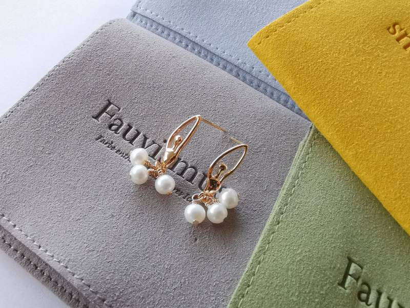 Tanzendes Mädchen Natürliche Süßwasserperlen Ohrringe 14K Vergoldet S925 Silber Nadel Ohrstecker von hifauvis