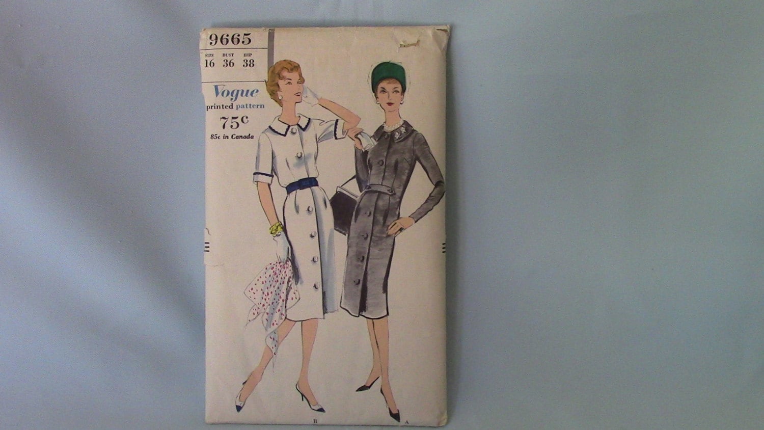 Vintage Vogue 9665 Mantel Schnittmuster Größe 46, 2 Versionen-Uncut Vintage Vogue 9665 Mantel Schnittmuster Größe 46, 2 Versionen-Uncut von highlandcloset