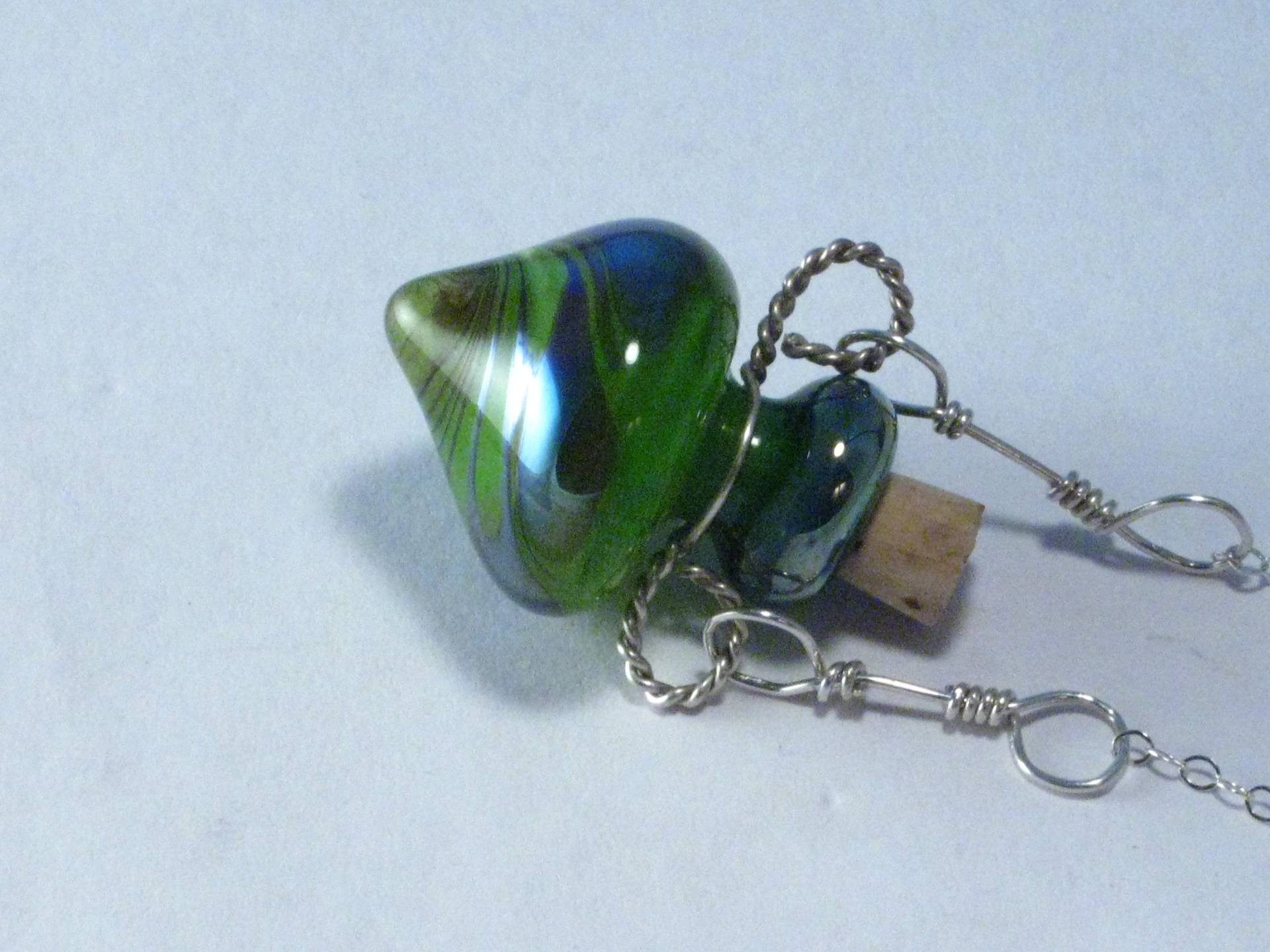 Green Galaxy - Lampwork Giftflasche Halskette Green Galaxy - Lampwork Giftflasche Halskette von highwaterstudios