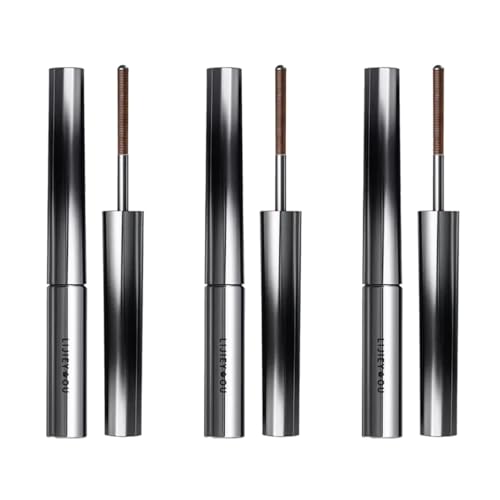 3D-Curling-Wimpern-Mascara – Wasserfeste, Langlebige Metallische Wimperntusche | 3 Stück Wischfeste Curling Lash Mascara | Doll Iron Brush Mascara Für Volumen Und Längere Wimpern (Braun) von higyee