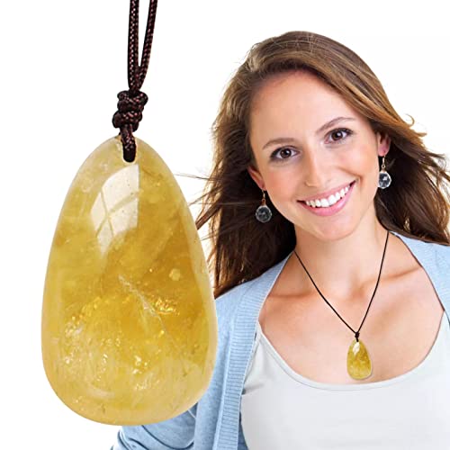 Citrin-Halsketten für Damen – Anhänger aus natürlichem Kristall, elegante Energie-Ketten, Geschenk zum Valentinstag für sie Citrin-Halsketten für Damen – Anhänger aus natürlichem Kristall, elegante Energie-Ketten, Geschenk zum Valentinstag für sie von higyee