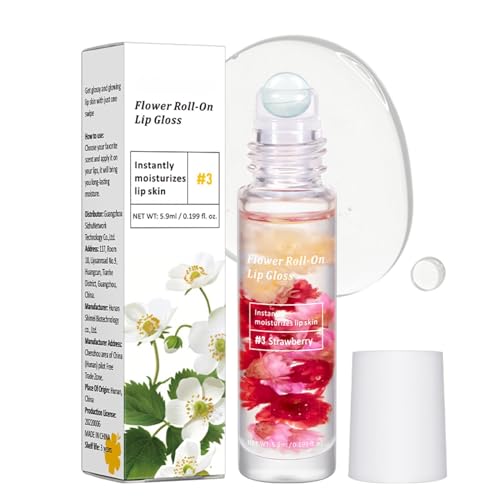 Fruchtiges Roll- -Lippenöl – 5,9ml Feuchtigkeitsspendender Lipgloss Für Frauen | Klares, Glänzendes Lippenöl Mit Fruchtgeschmack | Langanhaltendes, Nicht Klebendes Lipgloss-Öl Für Frauen (#3) von higyee