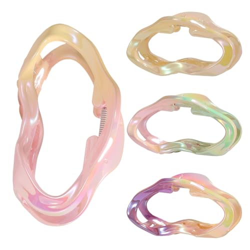 Haar Klammer Clips,Wolken Haarklammer für Dickes Haar | 4 Stück Barrettes mit festem Halt für Mädchen mit kurzen mittellangen glatten lockigen Haaren geeignet für Styling Party Hochzeit von higyee