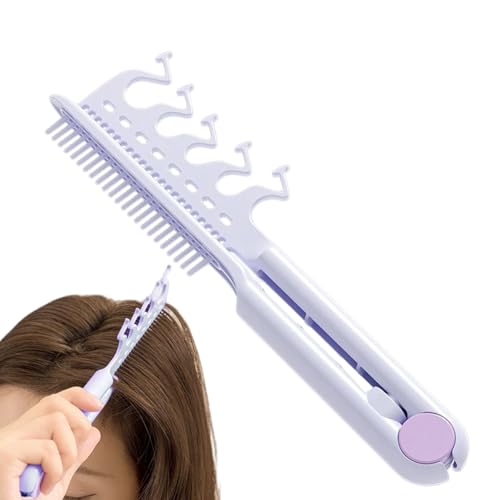 Haarglättungskamm – Volumengebender Ansatzkamm | 2 In 1 Tool Zum Anheben Der Haarwurzeln Und Definieren Der Fri-sur | Multifunktionale Glättungsbürste Für Frauen Und Mädchen (Lila) von higyee