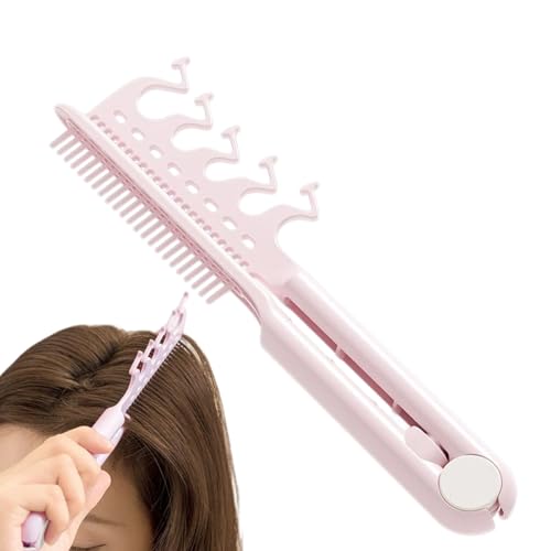 Haarglättungskamm – Volumengebender Ansatzkamm | 2 In 1 Tool Zum Anheben Der Haarwurzeln Und Definieren Der Fri-sur | Multifunktionale Glättungsbürste Für Frauen Und Mädchen (Rosa) von higyee