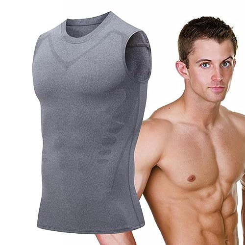 Ionen Körperform-Weste – Tummy Control Kompression Tank Top Herren Körper Schlankheitshemden ohne Ärmel, Bauchkontrolle hautfreundlich von higyee