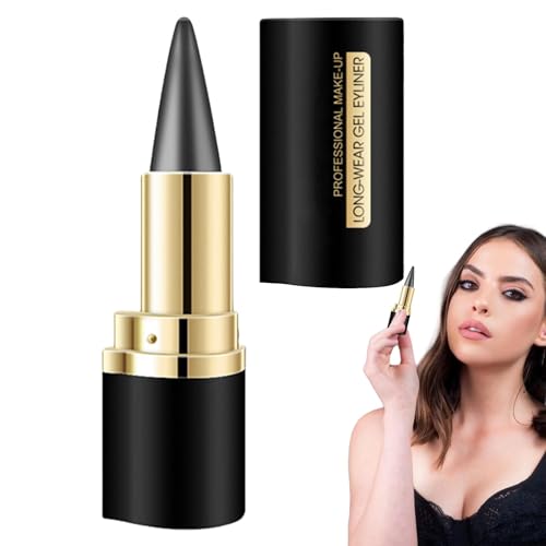 Natürlicher Gel Eyeliner – Langlebiger Gel Eyeliner | Wasserfester Und Wischfester Gelstift-Eyeliner | Langlebiger Smokey Eye Liner-Lidschattenstift Für Gothic-Make-up (Schwarz) von higyee