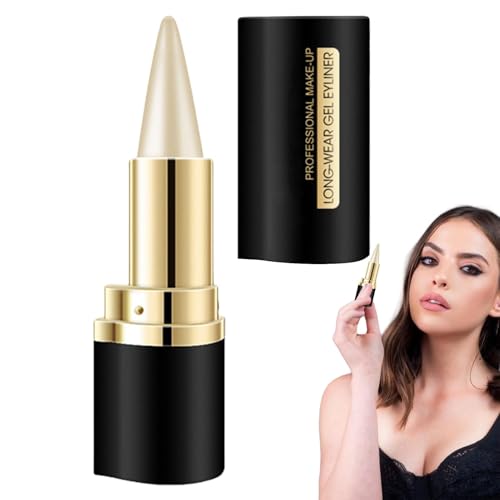 Natürlicher Gel Eyeliner – Langlebiger Gel Eyeliner | Wasserfester Und Wischfester Gelstift-Eyeliner | Langlebiger Smokey Eye Liner Lidschattenstift Für Gothic-Make-up (weiß) von higyee
