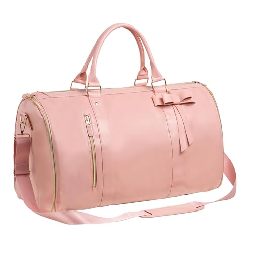 Reise Kleidersäcke – Umwandelbare Kleider Seesäcke | Convertible Reisetasche Für Unterwegs, Schleifen Design | Wasserdichte Reisetaschen Mit Großer Kapazität, Sporttaschen Für Männer Und Frauen (Rosa) von higyee