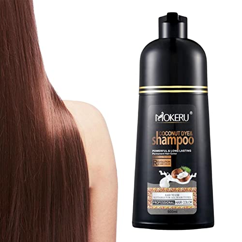 Schwarzes Instant-Haarfarbshampoo für graues Haar | 500 ml langanhaltendes Kokosnuss-Farbshampoo für Männer und Frauen - Langanhaltendes Farbshampoo, pflanzliches schwarzes Shampoo schützt Higyee von higyee