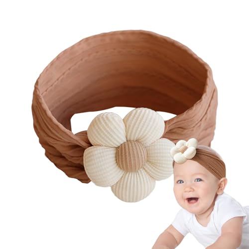 higyee Baby-Stirnbänder, Stirnbänder für Neugeborene | Blumen Stirnband Weiche Haarbänder - Dehnbare Stirnbänder mit Blume, niedlicher Haarschmuck, breite Kopftücher für Neugeborene von higyee