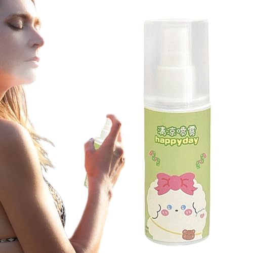 higyee Kühlspray für die Haut, Instant Cool Spray | 80 ml Tropical Waters Peppermint Cooling Spray Mist,Leichtes, erfrischendes, schützendes und hautfreundliches Spray, das die Temperatur bei von higyee