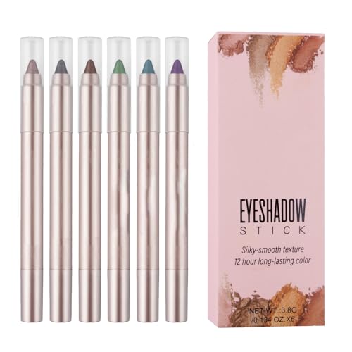 Lidschattenstift-Set, Lidschatten | Wasserfestes Glitter-Creme-Eyeliner-Set,Wasserfeste, perlmuttfarbene Lidschattenstifte, 6-teiliges Aufheller-Eyeliner-Set für Make-up Lidschattenstift-Set, Lidschatten | Wasserfestes Glitter-Creme-Eyeliner-Set,Wasserfeste, perlmuttfarbene Lidschattenstifte, 6-teiliges Aufheller-Eyeliner-Set für Make-up von higyee