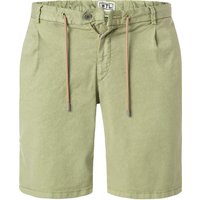 HILTL Herren Bermudashorts grün Leinen Slim Fit von hiltl