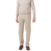 HILTL Herren Bundfaltenhose beige Baumwolle Classic Fit von hiltl