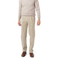 HILTL Herren Bundfaltenhose beige Baumwolle Classic Fit von hiltl