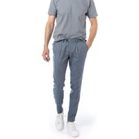 HILTL Herren Bundfaltenhose blau Schurwolle meliert Slim Fit von hiltl