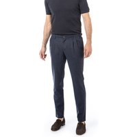 HILTL Herren Bundfaltenhose blau Flanell gemustert von hiltl