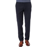 HILTL Herren Hose blau Schurwolle kariert Slim Fit von hiltl