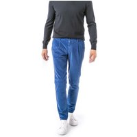 HILTL Herren Bundfaltenhose blau Cord Slim Fit von hiltl