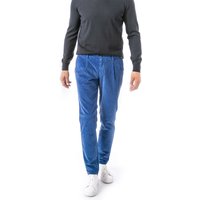 HILTL Herren Bundfaltenhose blau Cord Slim Fit von hiltl