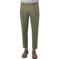 HILTL Herren Bundfaltenhose grün Baumwoll-Stretch von hiltl