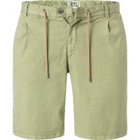 HILTL Herren Bermudashorts grün Leinen Slim Fit von hiltl