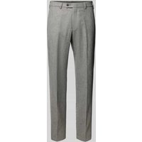 Hiltl Slim Fit Hose aus Schurwolle mit Bügelfalten Modell 'PIACENZA' in Silber, Größe 24 von hiltl