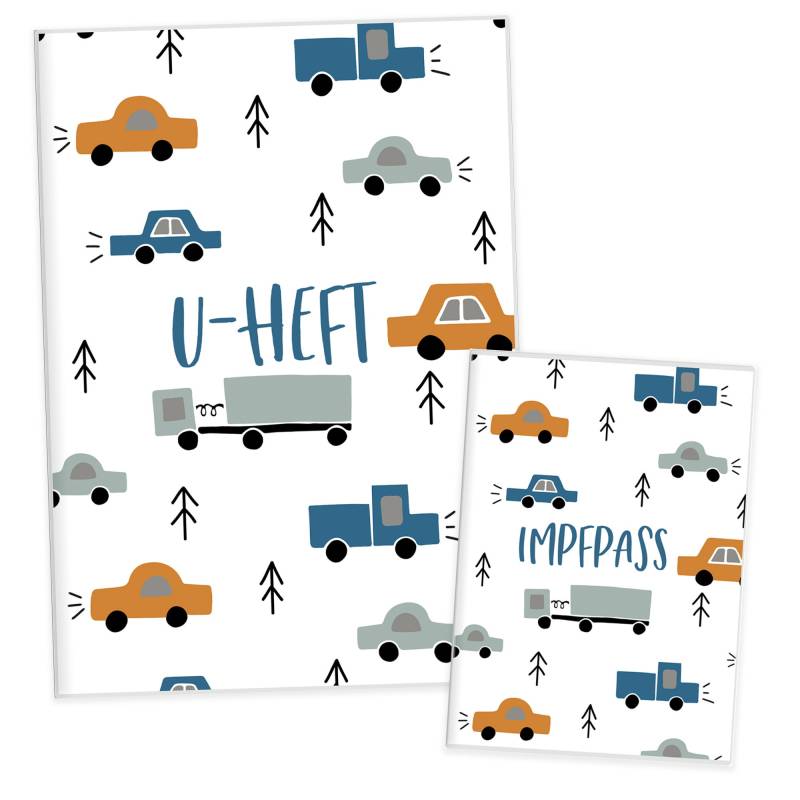 U Heft Hülle Inkl. Impfpass Auto | Hochwertige Für Untersuchungsheft Und Deines Kindes Baby Geschenk Junge Mädchen von himmelherzpapier