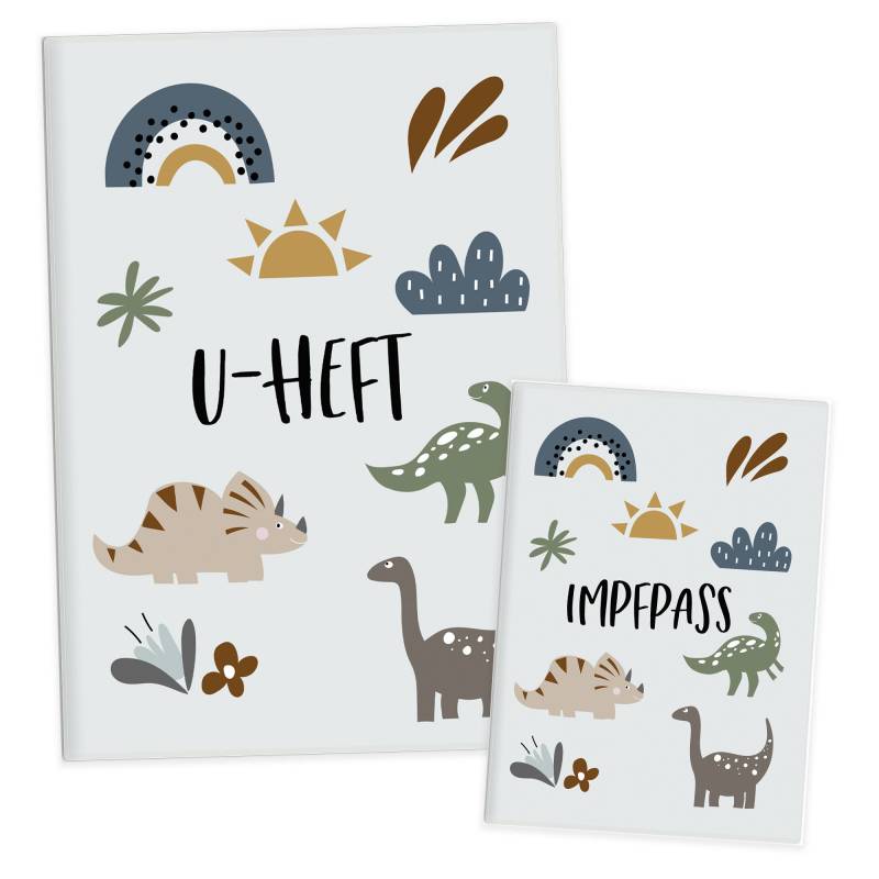 U Heft Hülle Inkl. Impfpass Dino | Hochwertige Für Untersuchungsheft Und Deines Kindes Baby Geschenk Junge Mädchen von himmelherzpapier