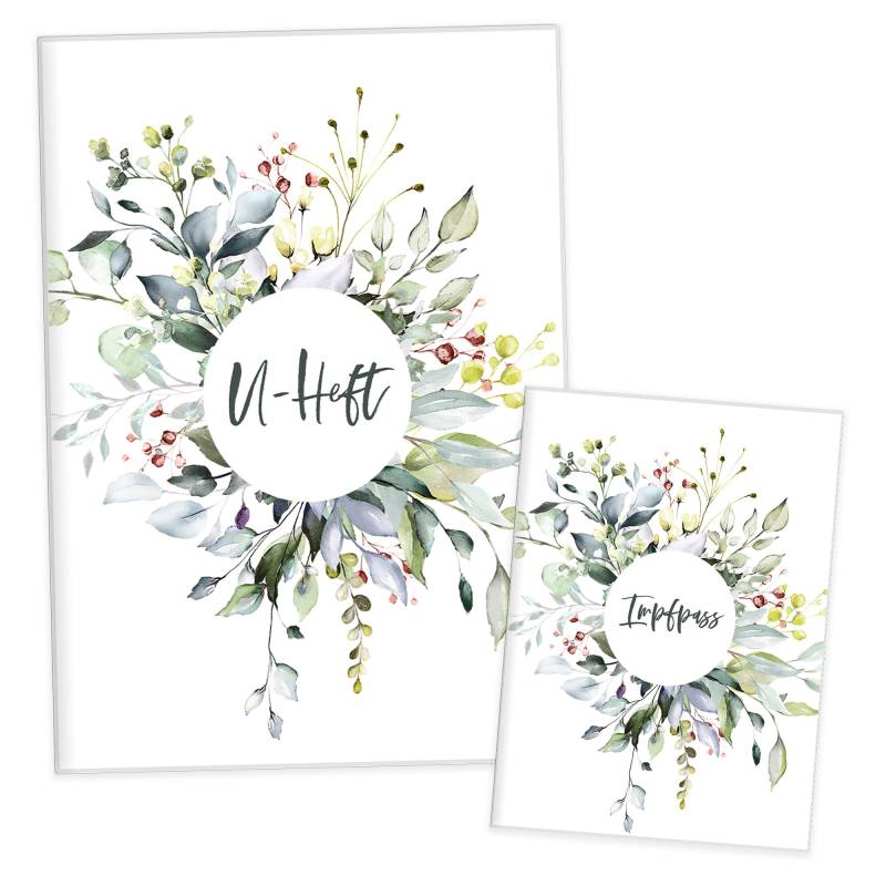 U Heft Hülle Inkl. Impfpass Grün | Hochwertige Für Untersuchungsheft Und Deines Kindes Baby Geschenk Junge Mädchen von himmelherzpapier