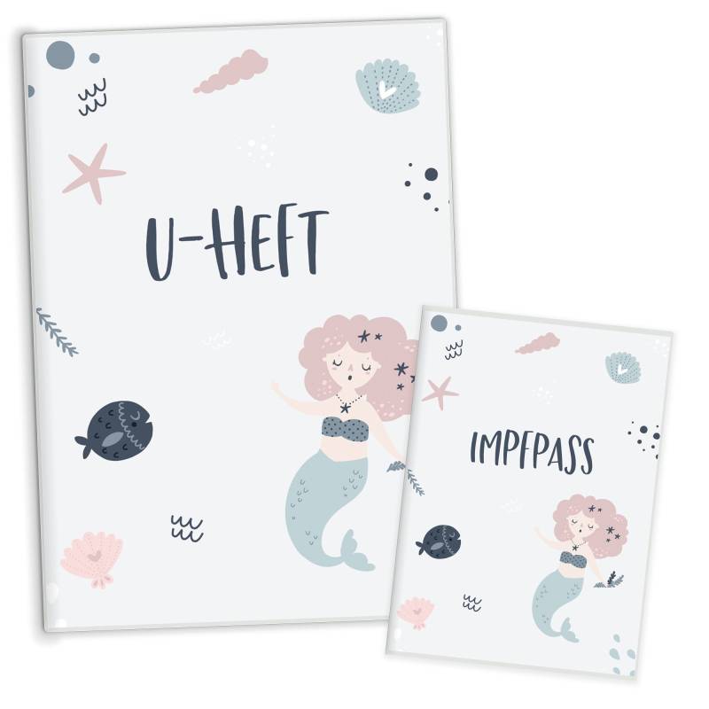 U Heft Hülle Inkl. Impfpass Meerjungfrau | Hochwertige Für Untersuchungsheft Und Deines Kindes Baby Geschenk Mädchen von himmelherzpapier