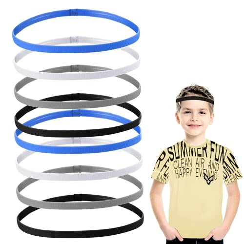 8-teiliges Jungen-Stirnband für Kinder, rutschfestes Sport-Stirnband-Set, elastisches Jungen-Haarband, Sport-Stirnband für Kinder, Silikon-Griff, Sport-Haarband für Yoga, Fußball, Laufen 8-teiliges Jungen-Stirnband für Kinder, rutschfestes Sport-Stirnband-Set, elastisches Jungen-Haarband, Sport-Stirnband für Kinder, Silikon-Griff, Sport-Haarband für Yoga, Fußball, Laufen von hioseyre