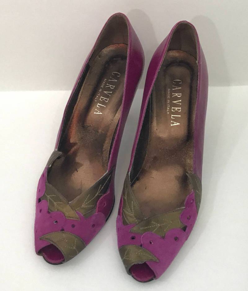 Carvela Kurt Geiger Lila Bronze Offene Peep Toe Heels 39cm Carvela Kurt Geiger Lila Bronze Offene Peep Toe Heels 39cm von hipandvintage