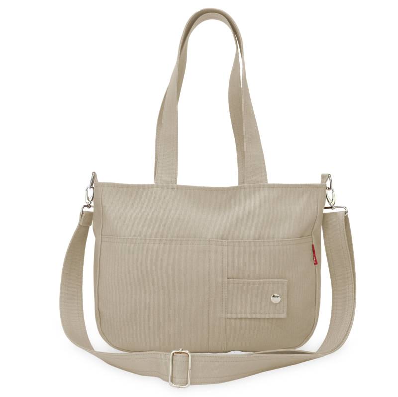 Beige Tasche Waschbar Handgefertigte Schultertasche Komplett Gefüttert Mittlere Tote Verstellbarer Abnehmbarer Riemen Vegan Umweltfreundlich von hippirhino