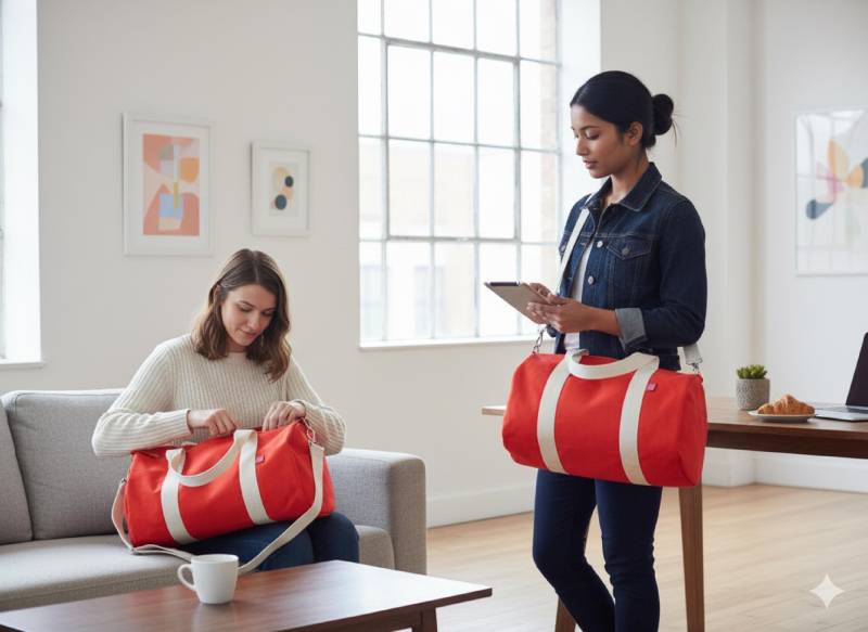 Duffel Bag Workout Gewachster Seesack Für Männer Frauen Orange Tasche Komplett Gefüttert Waschbar Baumwolle Gurtband Crossbody Gurt Sporttasche von hippirhino