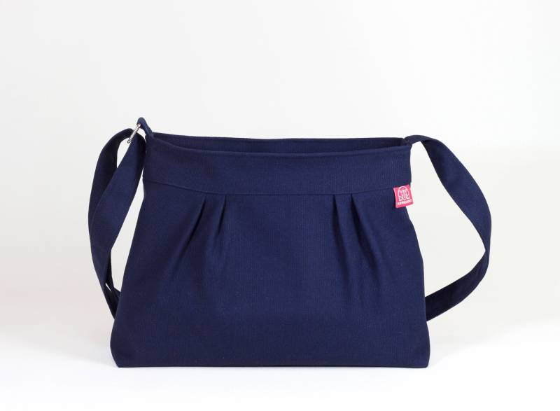 Kleine Canvas Crossbody Bag Navy Blau Geldbörse Für Frauen Tochter Frau Liebhaber Falten Weiche Hobo Tasche Lässige Tragetasche Baumwolle Waschbar von hippirhino