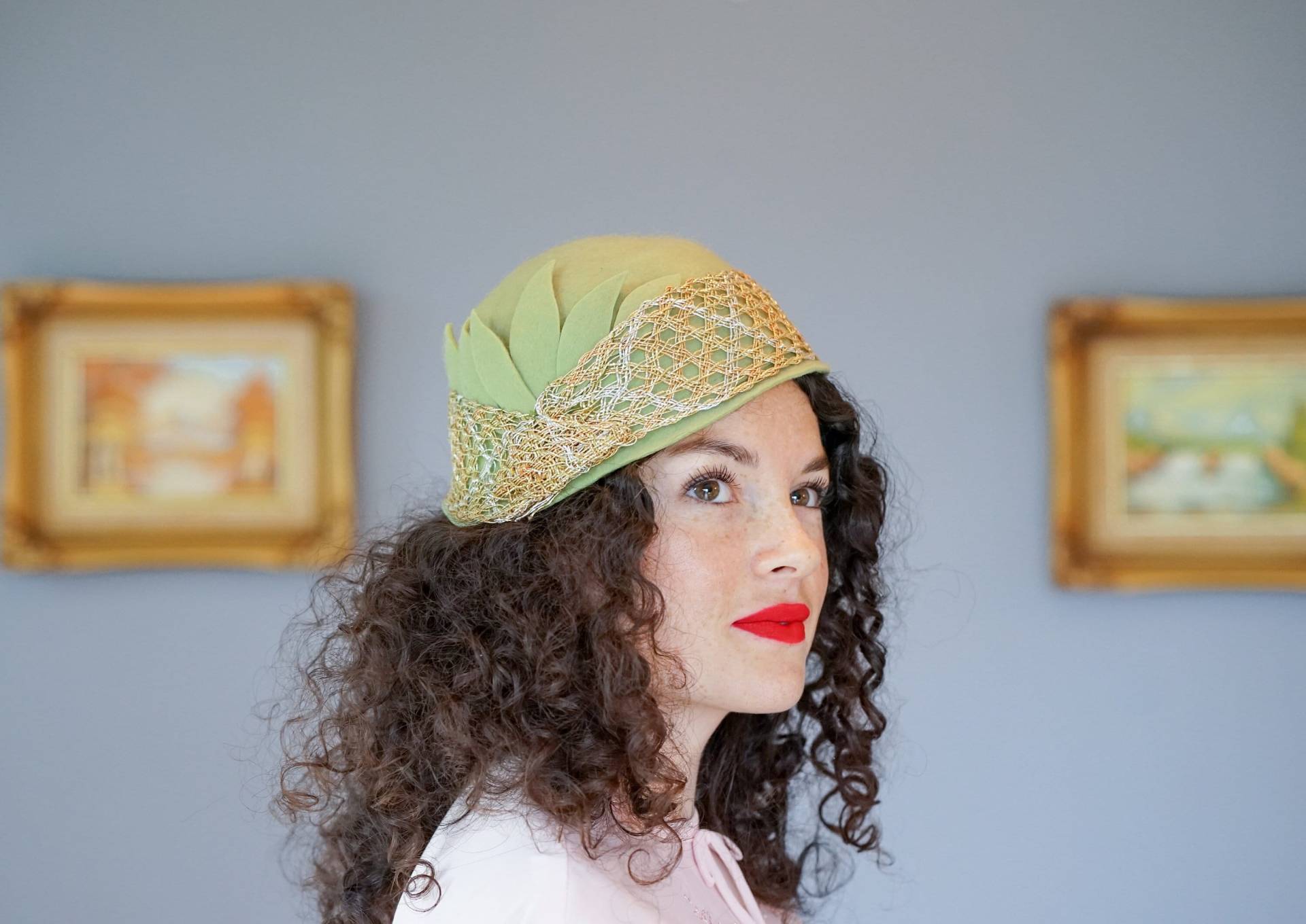 Vintage 1940Er Jahre New York Creation Wollhut Cloche, Wollhut, 1940Er-50Er Herbst Winter Hut, Mcm Retro Hut von hisandhervintage