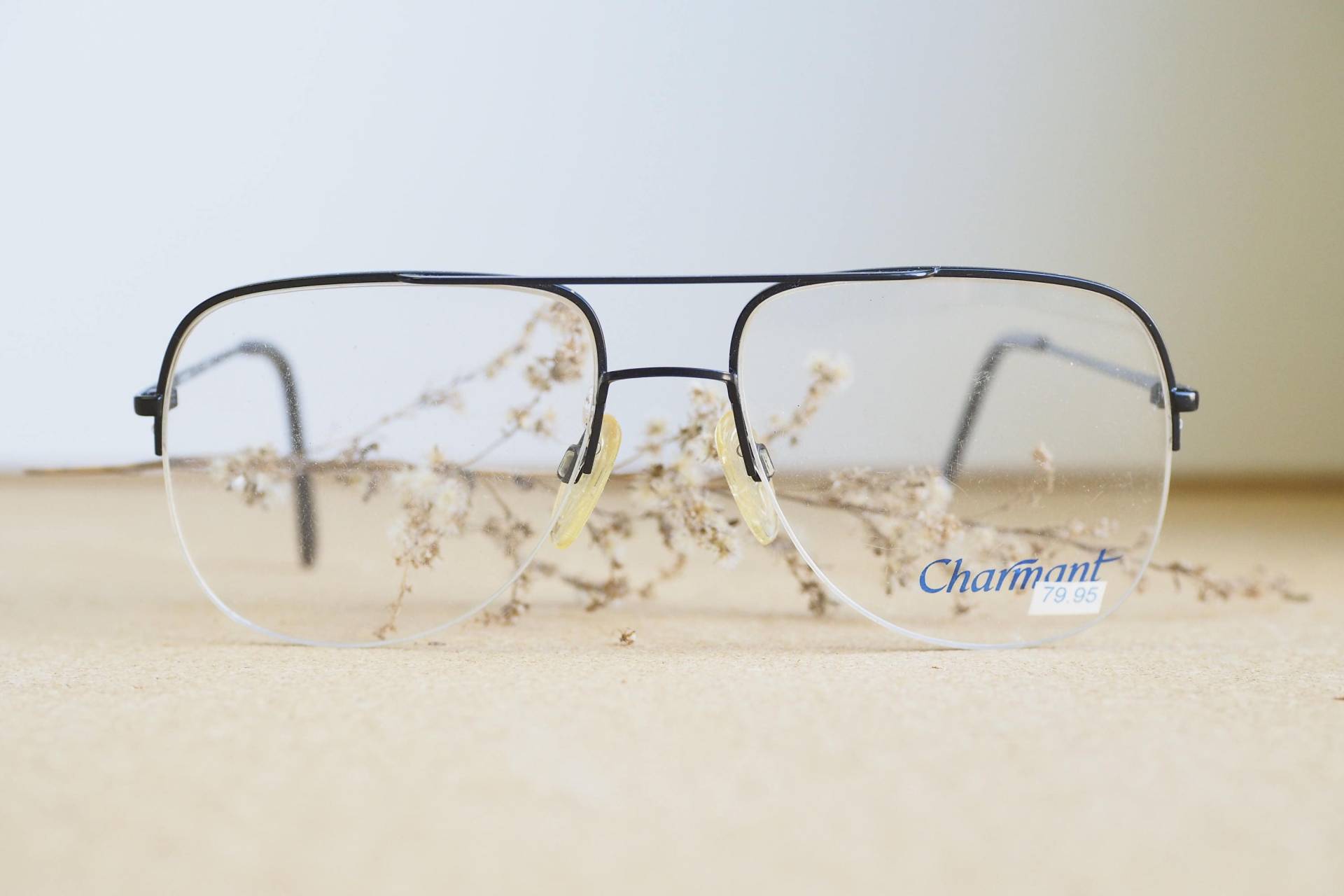 Vintage 70Er Brille/Fliegerbrille/New Old Stock/1970Er Schwarz Toned By Charmant Made in Japan Brillen Retro von hisandhervintage