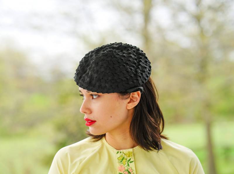 Vintage Baskenmütze, Hut, 1950Er-60Er Jahre Barett Tam Tea-Party Kirchenhut, Mrs Maisel Retro Hut von hisandhervintage