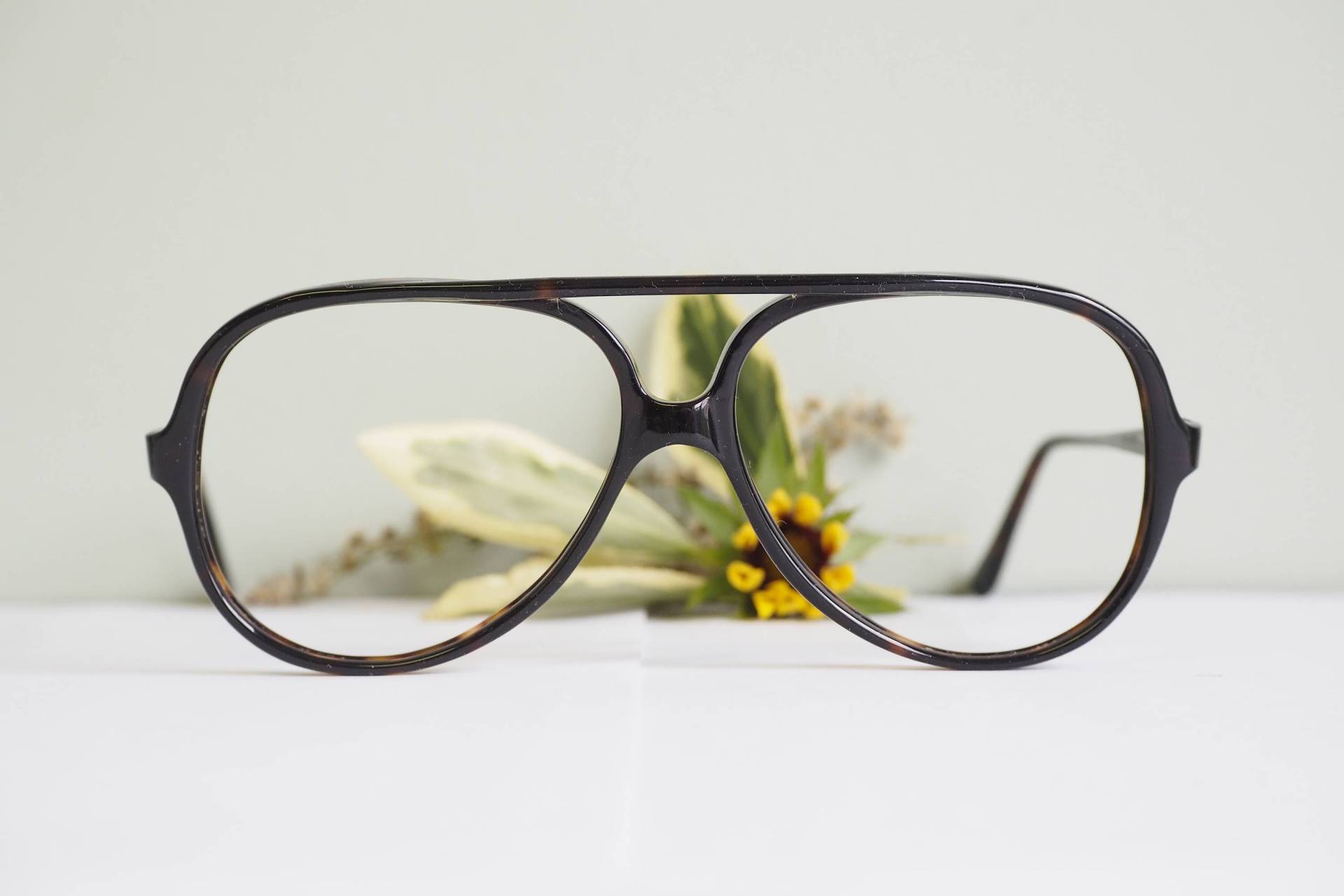 Vintage Brille 1970Er Jahre Fliegerbrille Dunkel Tortoiseshell Farbe Neue Alte Lager Rahmen Von Rivera Made in Italy von hisandhervintage